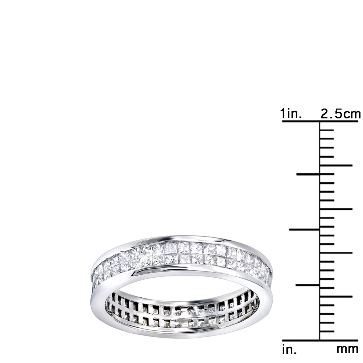 Thin 18K White Gold Princess Diamond Eternity Ring 1.29ct 5 Thin 18K White Gold Princess Diamond Eternity Ring 1.29ct - Image 5