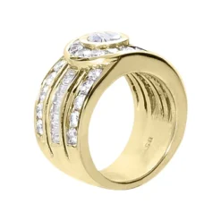 18K White Gold Right Hand Diamond Ladies Ring 3.01ct -The King Of Accessories 18k gold right hand diamond ladies ring 301ct p 31509 back yellow 20220426