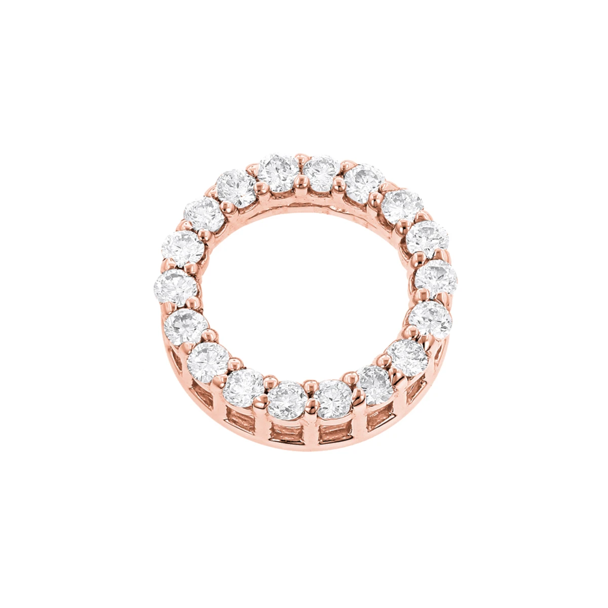 18K White Gold Round Diamond Circle Of Love Pendant 0.32ct 3 18K White Gold Round Diamond Circle Of Love Pendant 0.32ct - Image 3