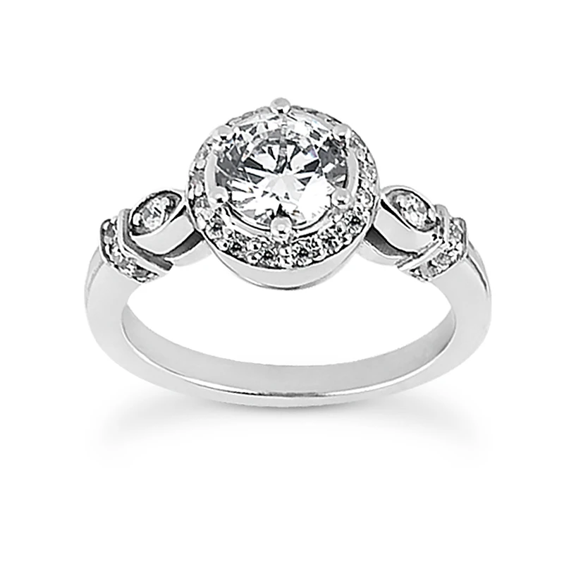 18K White Gold Round Diamond Engagement Ring 0.95ct 3.4mm 1 18K White Gold Round Diamond Engagement Ring 0.95ct 3.4mm