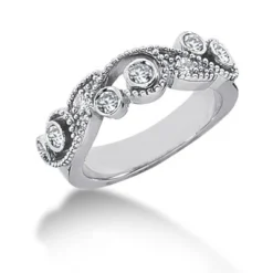 18K White Gold Round Diamond Ladies Ring 0.36ct