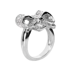18K White Gold Round Diamond Ladies Ring 0.58ct 5.7mm -The King Of Accessories 18k gold round diamond ladies ring 058ct p 32938 back white 20220426