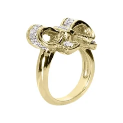 18K White Gold Round Diamond Ladies Ring 0.58ct 5.7mm -The King Of Accessories 18k gold round diamond ladies ring 058ct p 32938 back yellow 20220426