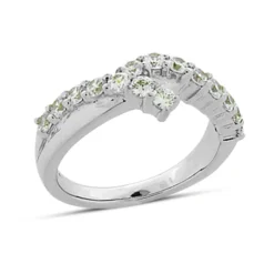 18K White Gold Round Diamond Ladies Ring 0.75ct 7.8mm