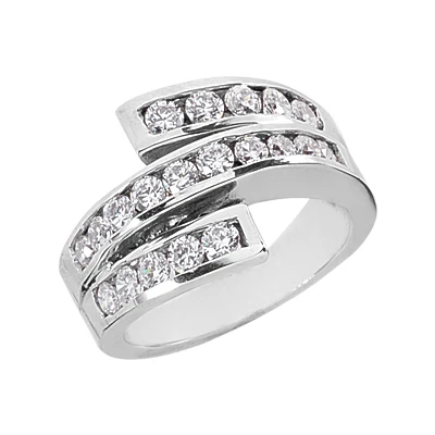 18K White Gold Round Diamond Ladies Ring 0.90ct 14.1mm 1 18K White Gold Round Diamond Ladies Ring 0.90ct 14.1mm