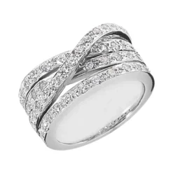 18K White Gold Round Diamond Ladies Ring 1.15ct 9.9mm