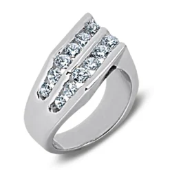 18K White Gold Round Diamond Ladies Ring 1.52ct 7mm