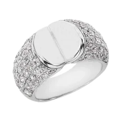18K White Gold Round Diamond Ladies Ring 1.70ct