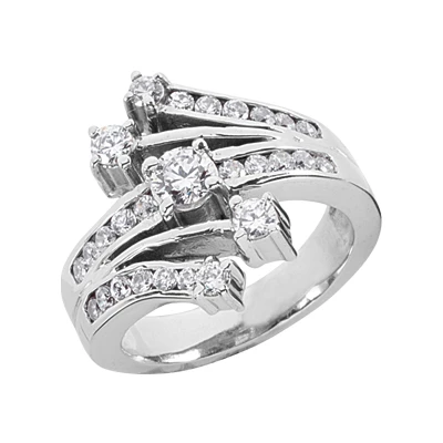18K White Gold Round Diamond Right Hand Women's Ring 0.93ct 1 18K White Gold Round Diamond Right Hand Women's Ring 0.93ct