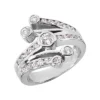 18K White Gold Round Diamond Right Hand Women's Ring 0.95ct