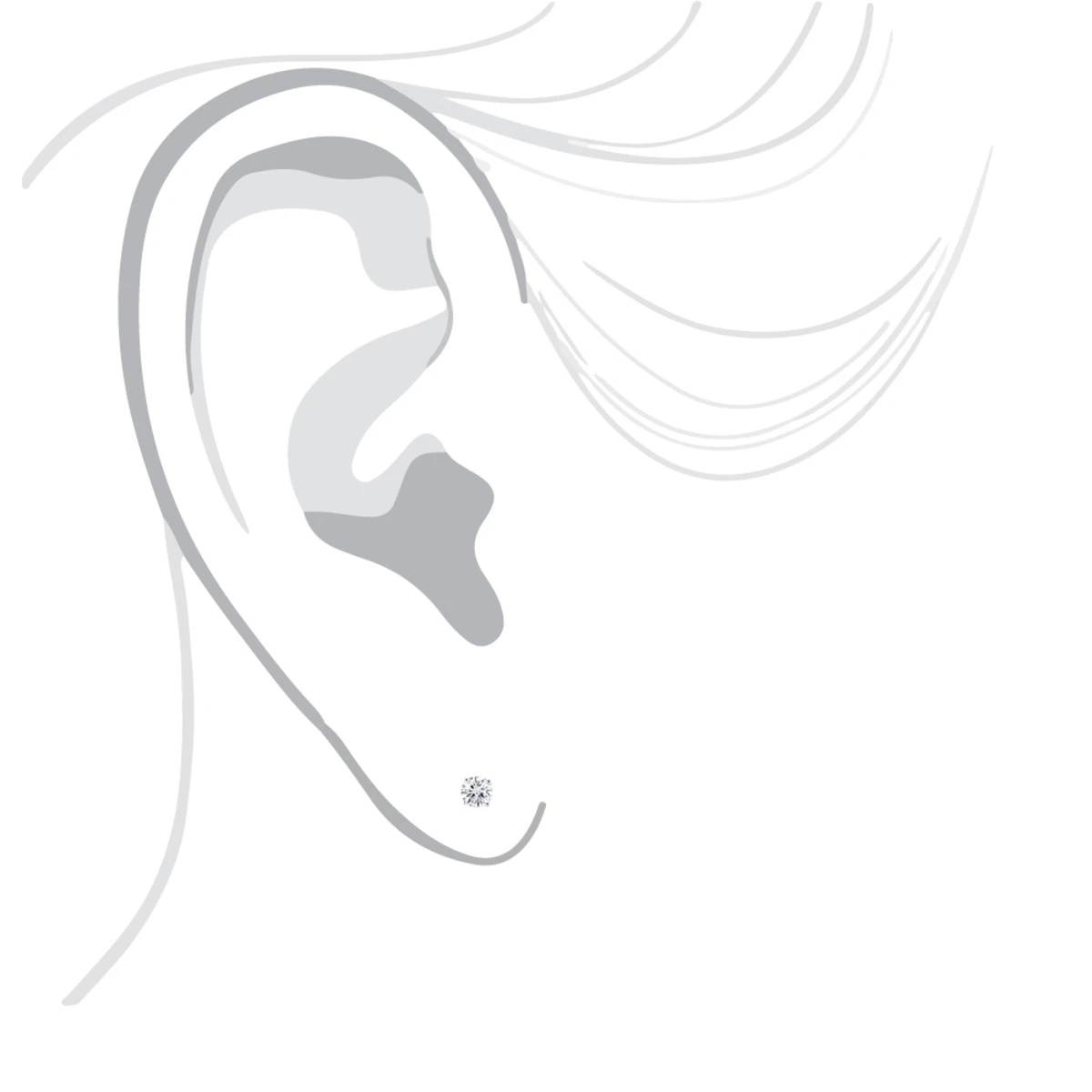 18K White Gold Solitaire Round Diamond Stud Earrings 0.25ct 5 18K White Gold Solitaire Round Diamond Stud Earrings 0.25ct - Image 5