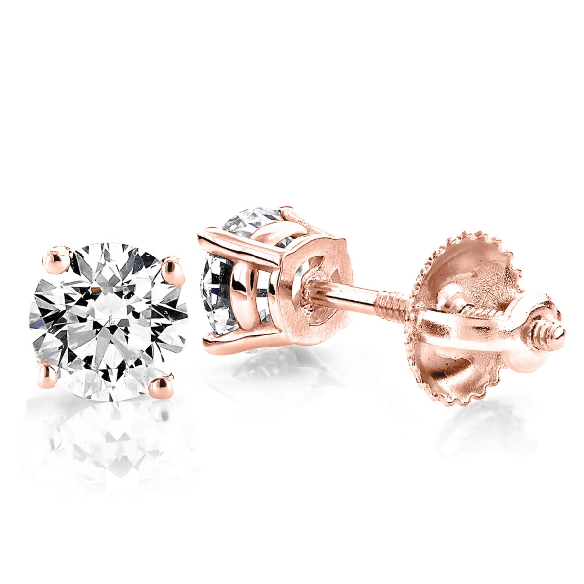 18K White Gold Solitaire Round Diamond Stud Earrings 0.25ct 3 18K White Gold Solitaire Round Diamond Stud Earrings 0.25ct - Image 3