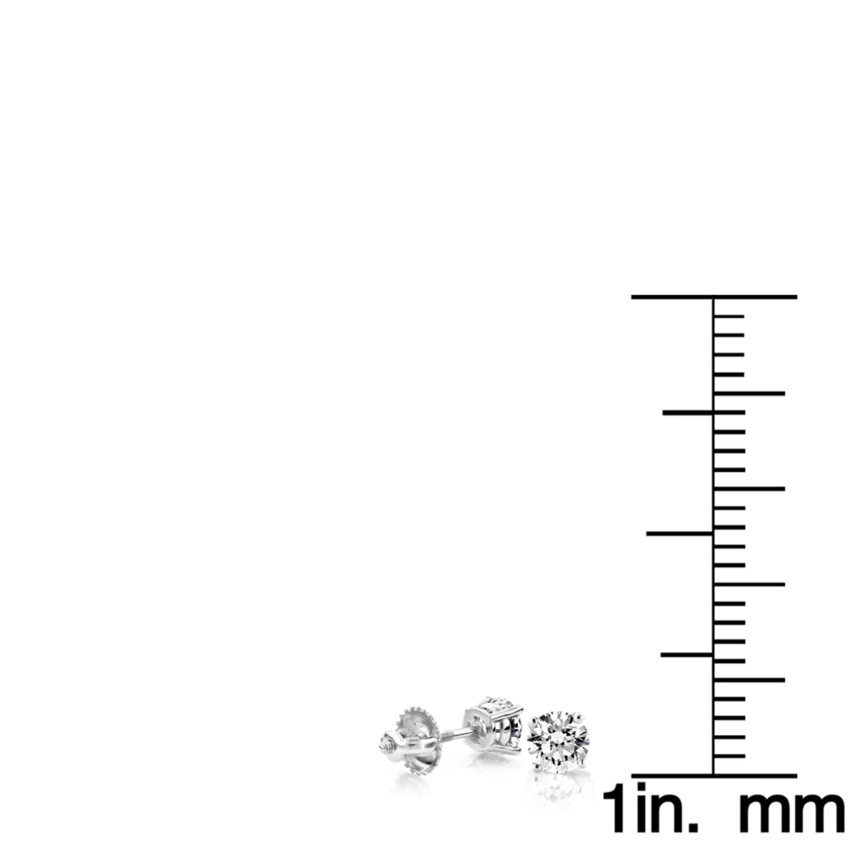 18K White Gold Solitaire Round Diamond Stud Earrings 0.25ct 6 18K White Gold Solitaire Round Diamond Stud Earrings 0.25ct - Image 6