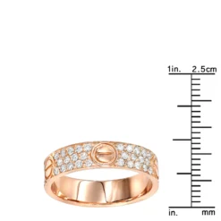 18K Rose Gold Eternity Cartier Style Diamond Wedding Band For Women 1 Carat G/VS -The King Of Accessories 18k gold unique cartier style diamond wedding band for women 1 carat gvs rulerro