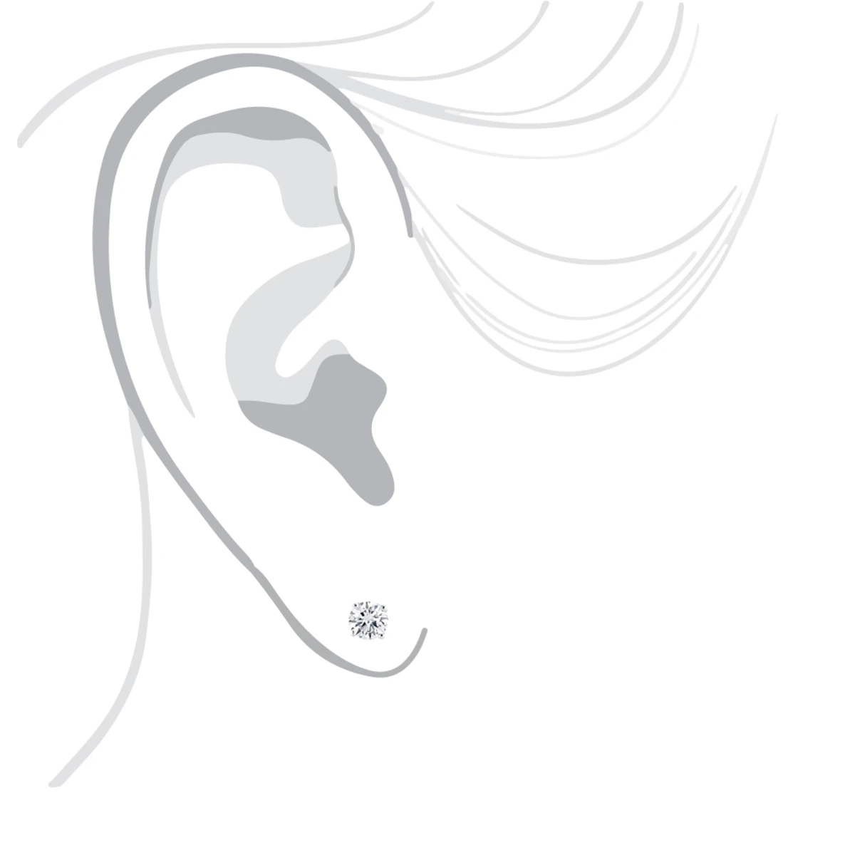 One Carat 18K White Gold 4 Prong Round Diamond Stud Earrings 5 One Carat 18K White Gold 4 Prong Round Diamond Stud Earrings - Image 5