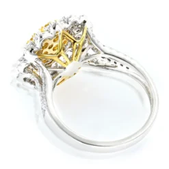 2 Carat 14K White Gold White And Yellow Diamonds Flower Ladies Ring By Luxurman -The King Of Accessories 2 carat 14k gold white and yellow diamonds flower ladies ring by luxurman backwh