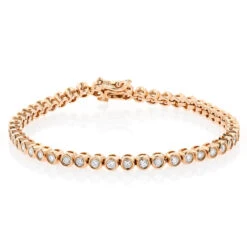 2.20 Carat Diamond Tennis Bracelet 14K Yellow Gold Bezel Set 9 2.20 Carat Diamond Tennis Bracelet 14K Yellow Gold Bezel Set -The King Of Accessories 220 carat diamond tennis bracelet 14k bezel set p 22425 ro