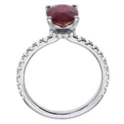 2.8ct Diamonds & Ruby Ring For Women 18K Yellow Gold Engagement Ring By Luxurman 11 2.8ct Diamonds & Ruby Ring For Women 18K Yellow Gold Engagement Ring By Luxurman -The King Of Accessories 28ct diamonds oval ruby ring for women 18k gold engagement ring by luxurman 018401 back white 1675828848