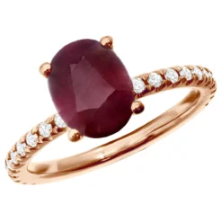 2.8ct Diamonds & Ruby Ring For Women 18K Yellow Gold Engagement Ring By Luxurman 10 2.8ct Diamonds & Ruby Ring For Women 18K Yellow Gold Engagement Ring By Luxurman -The King Of Accessories 28ct diamonds oval ruby ring for women 18k gold engagement ring by luxurman 018401 rose