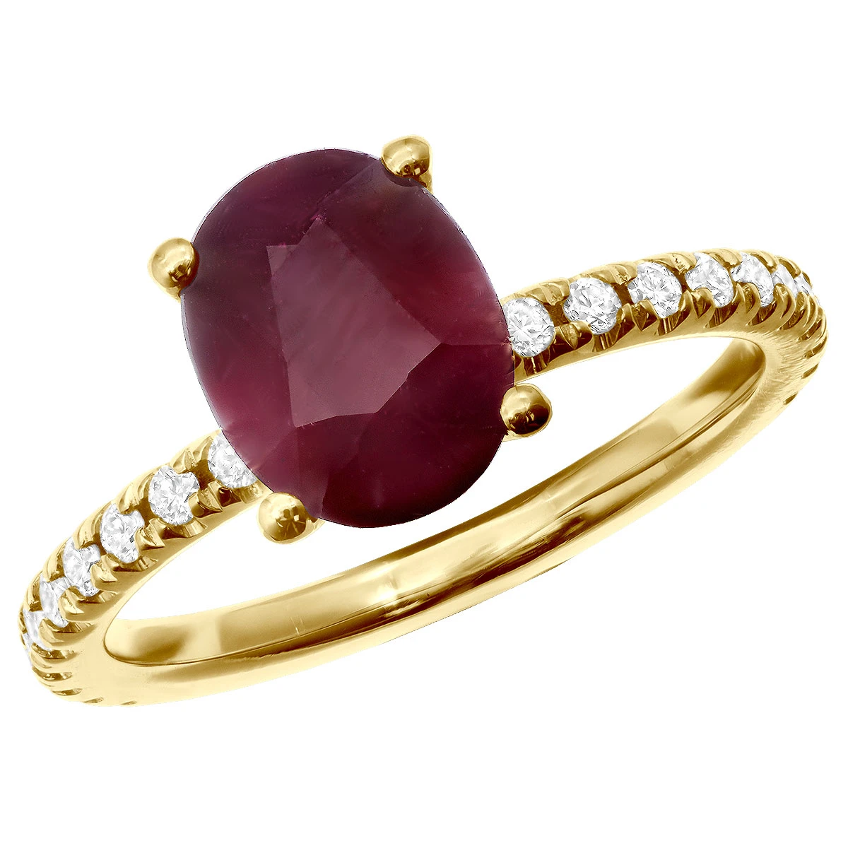 2.8ct Diamonds & Ruby Ring For Women 18K Yellow Gold Engagement Ring By Luxurman 1 2.8ct Diamonds & Ruby Ring For Women 18K Yellow Gold Engagement Ring By Luxurman