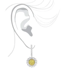 3 Carat 14K White Gold White Yellow Diamond Flower Earrings For Women By Luxurman 10 3 Carat 14K White Gold White Yellow Diamond Flower Earrings For Women By Luxurman -The King Of Accessories 3 carat 14k gold white yellow diamond flower earrings for women by luxurman bodwh