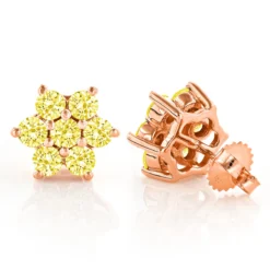 3 Carat Yellow Diamond Stud Earrings 14K Yellow Gold -The King Of Accessories 3 carat yellow diamond stud earrings 14k gold p 45520 ro