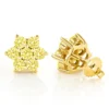 3 Carat Yellow Diamond Stud Earrings 14K Yellow Gold