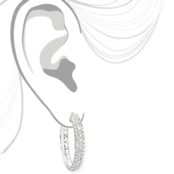 3 Row Diamond Hoop Earrings 4.41ct 14K Rose Gold -The King Of Accessories 3 row diamond hoop earrings 441ct 14k gold 3