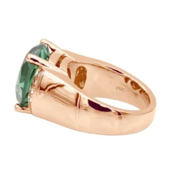 6 Carat Green Emerald Diamond Ring 14K Yellow Gold 0.15ct 13 6 Carat Green Emerald Diamond Ring 14K Yellow Gold 0.15ct -The King Of Accessories 6 carat green emerald diamond ring 14k gold 015ct p 29465 backro