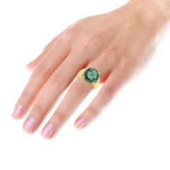 6 Carat Green Emerald Diamond Ring 14K Yellow Gold 0.15ct 14 6 Carat Green Emerald Diamond Ring 14K Yellow Gold 0.15ct -The King Of Accessories 6 carat green emerald diamond ring 14k gold 015ct p 29465 bodye