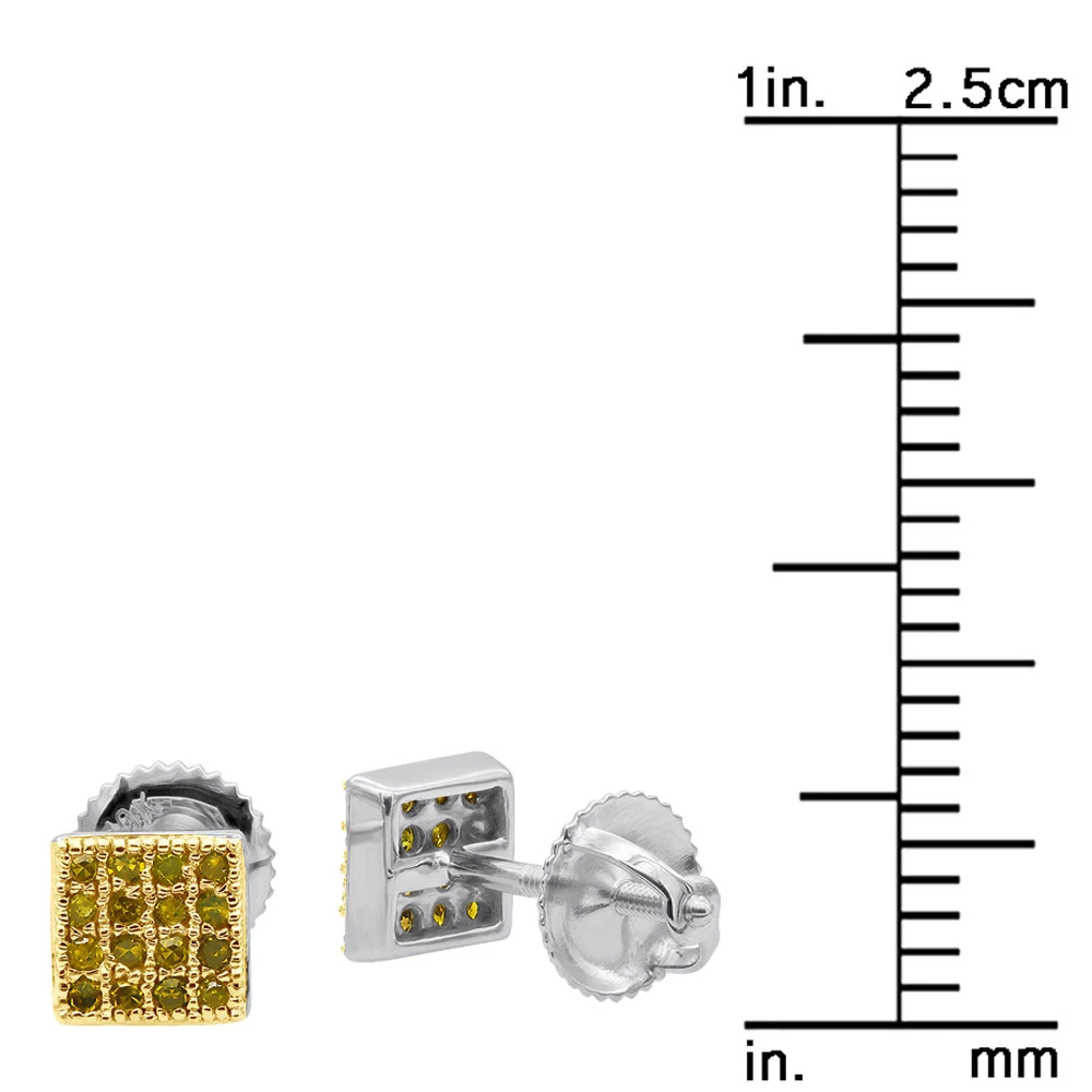 10K Yellow Gold Affordable Yellow Diamond Stud Earrings For Men And Women 0.23ct 5 10K Yellow Gold Affordable Yellow Diamond Stud Earrings For Men And Women 0.23ct - Image 5