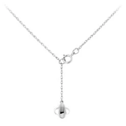 14K White Gold Ladies Diamond Alhambra Necklace 1/3ct -The King Of Accessories alhambra jewelry 14k gold ladies diamond necklace 13ct backwh