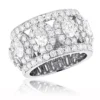 Anniversary Ring Unique 18K White Gold Custom Made Wide Diamond Wedding Band 6.55ct