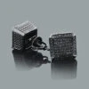 Black Diamond Cube Earrings 0.50ct Silver Black PVD