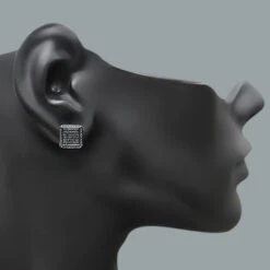 Black Diamond Cube Earrings 0.50ct Silver Black PVD -The King Of Accessories black diamond cube earrings 050ct silver black pvd p 46786bod