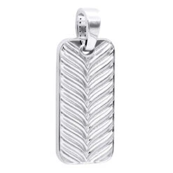 2 Inch Men's Black Diamond Dog Tag Pendant 14K White Gold 7.5ct -The King Of Accessories black diamond dog tag pendant 14k 750ct p 44068 back white