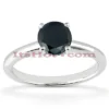 Thin Black Diamond Engagement Ring 14K White Gold 1.32ct
