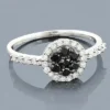 Black Diamond Promise Ring 14K White Gold 0.52ct