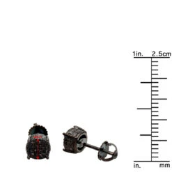 Black Diamond Stud Earrings 0.25ct Sterling Silver -The King Of Accessories black diamond stud earrings 025ct sterling silver p 45412 ruler