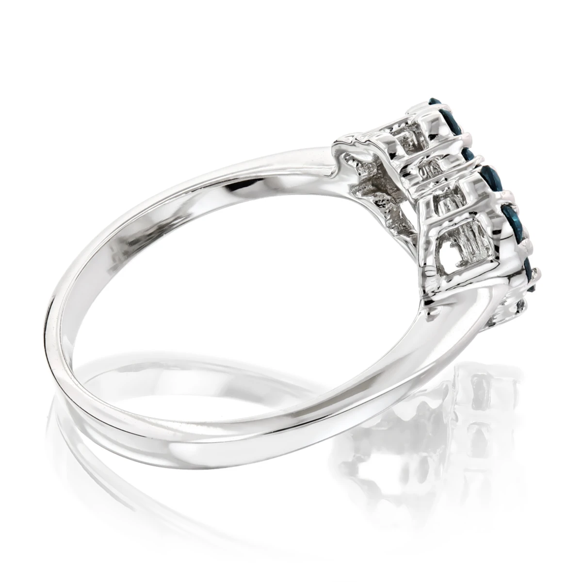 Blue Diamond Heart Ring 0.68ct 14K White Gold 4 Blue Diamond Heart Ring 0.68ct 14K White Gold - Image 4