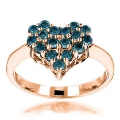 Blue Diamond Heart Ring 0.68ct 14K White Gold 7 Blue Diamond Heart Ring 0.68ct 14K White Gold -The King Of Accessories blue diamond heart ring 068ct 14k gold p 46858 ro