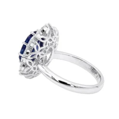 Blue Sapphire And Diamond Cocktail Ring For Women 18K White Gold 4.5ct 11 Blue Sapphire And Diamond Cocktail Ring For Women 18K White Gold 4.5ct -The King Of Accessories blue sapphire and diamond cocktail ring for women in 18k gold 45ct 803171 backwh