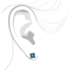 Blue White Diamond Earrings Studs 0.61ct Sterling Silver -The King Of Accessories blue white diamond earrings studs 061ct sterling silver 3