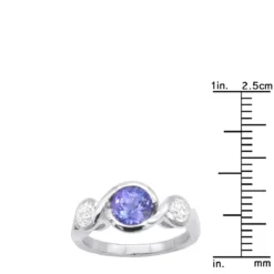 Unique Round Cut Tanzanite And Diamond Engagement Ring 18K White Gold -The King Of Accessories channel set round cut tanzanite and diamond engagement ring 18k gold rulerwh