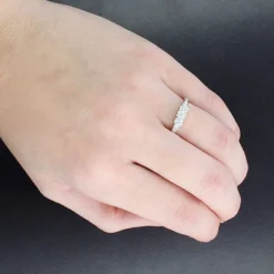 Thin 14K White Gold Cluster Diamond Flower Ring 0.34ct For Ladies -The King Of Accessories cluster rings ladies diamond flower ring 034ct 14k gold p 49981bod