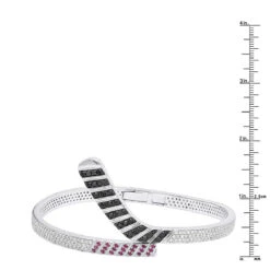 Custom Made 14K White Gold Hockey Stick Rubies White Black Diamond Bangle Bracelet 11 Custom Made 14K White Gold Hockey Stick Rubies White Black Diamond Bangle Bracelet -The King Of Accessories custom made 14k gold hockey stick rubies white black diamond bangle bracelet 100033 rulerwh