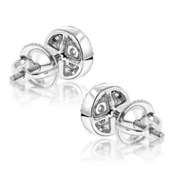 Designer 14K White Gold Cluster Diamond Stud Earrings 0.43ct 9 Designer 14K White Gold Cluster Diamond Stud Earrings 0.43ct -The King Of Accessories designer 14k cluster diamond stud earrings 056ct p 6746 backwh