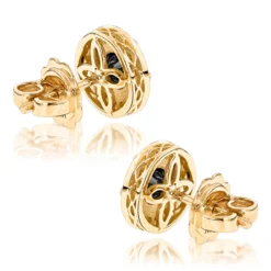Designer 14K Yellow Gold Yellow Black Diamond Stud Earrings 1.92ct -The King Of Accessories designer 14k yellow black diamond stud earrings 192ct p 48235 backye