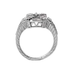 Designer Diamond And Ruby Ring 14K White Gold 0.48ctd 0.15ctr -The King Of Accessories designer diamond and ruby ring 14k 048ctd 015ctr p 29660 back white