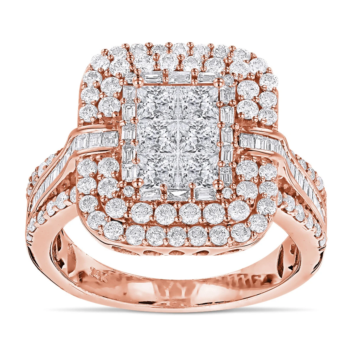 Designer 2.40ct Diamond 14K White Gold Diamond Ring 3 Designer 2.40ct Diamond 14K White Gold Diamond Ring - Image 3